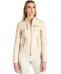 Giacca biker in pelle crema nappa effetto liscio