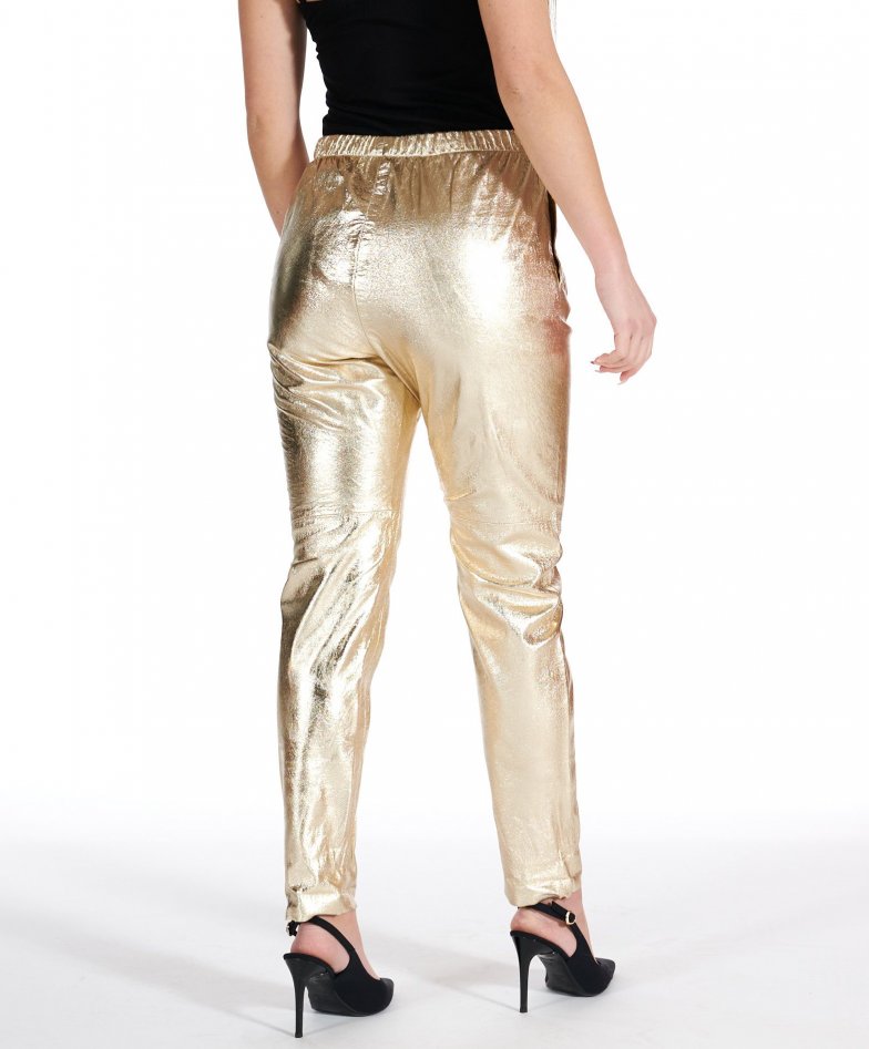 Pantalon cuir femme pantalon cuir dor pantalon moto cuir Vanda