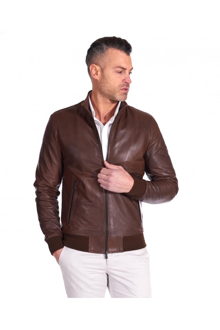 Blouson cuir naturel marron...