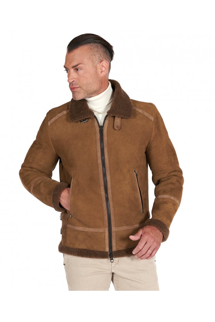 Blouson mouton cognac veste...