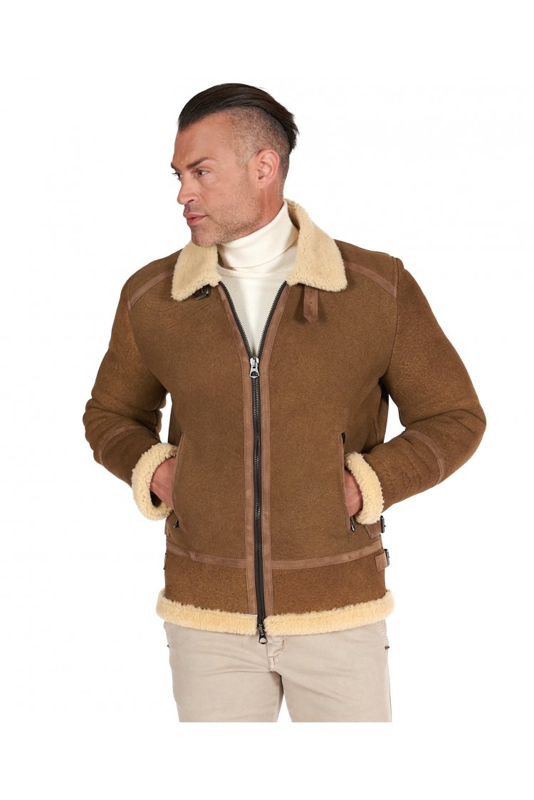 Blouson mouton cognac veste...