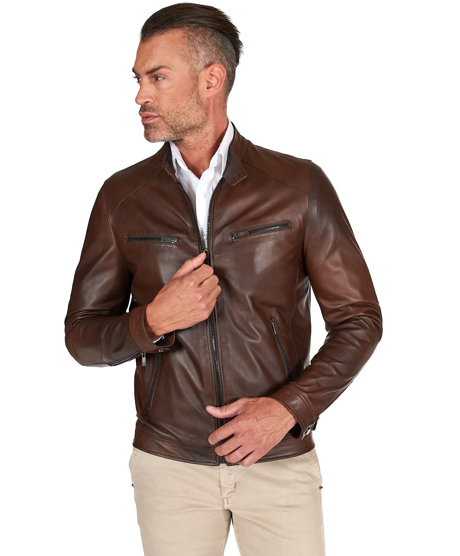 Blouson motard homme