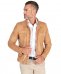 Giacca in pelle scamosciata beige con collo camicia
