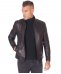 Black nappa lamb leather biker jacket magnet pockets