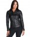 schwarze nappa lammlederjacke mit glatter wirkung