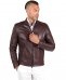 Giacca in pelle bordeaux effetto vintage