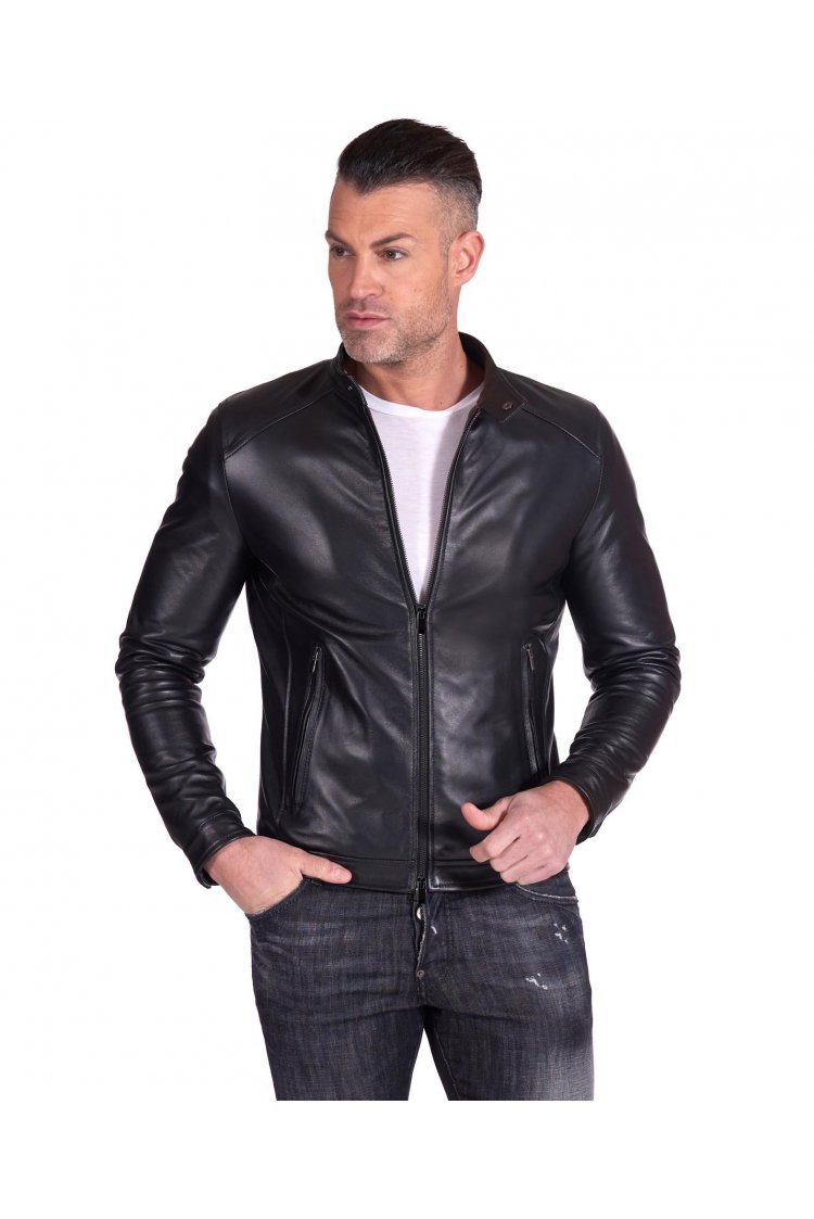 Blouson cuir noir deux...