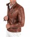 Ledern lederjacke biker mit gesteppten Schultern vinatge-Effekt