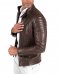 Giacca moto in pelle testa di moro biker trapuntato spalle effetto liscio