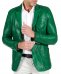 Blazer in pelle naturale verde con due bottoni