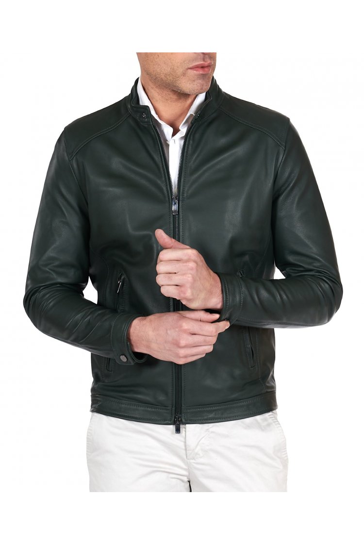 Blouson cuir naturel vert...