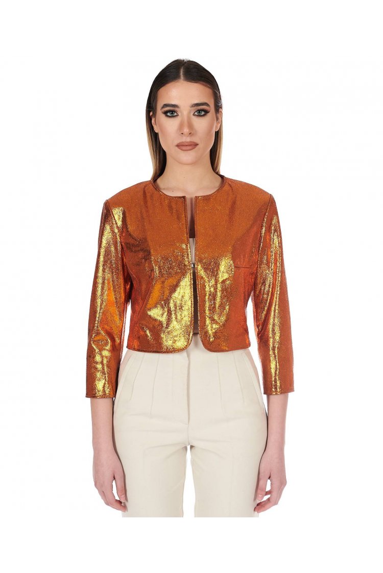 Veste courte cuir laminé...