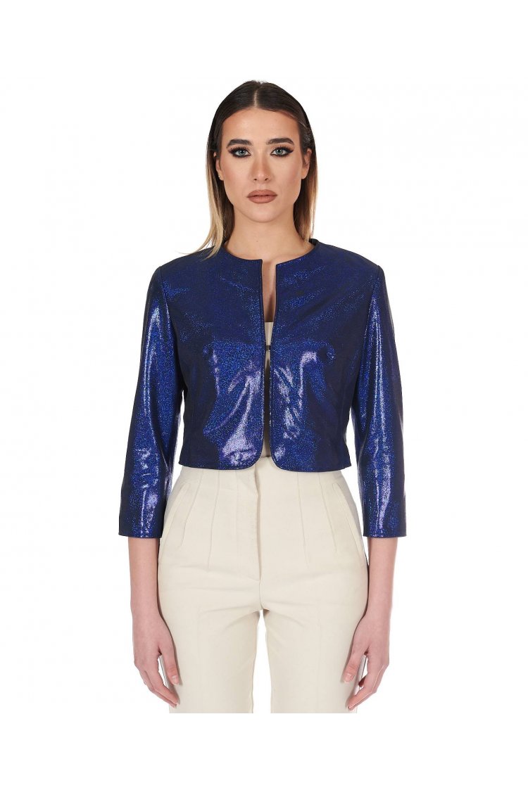 Veste courte cuir laminé...