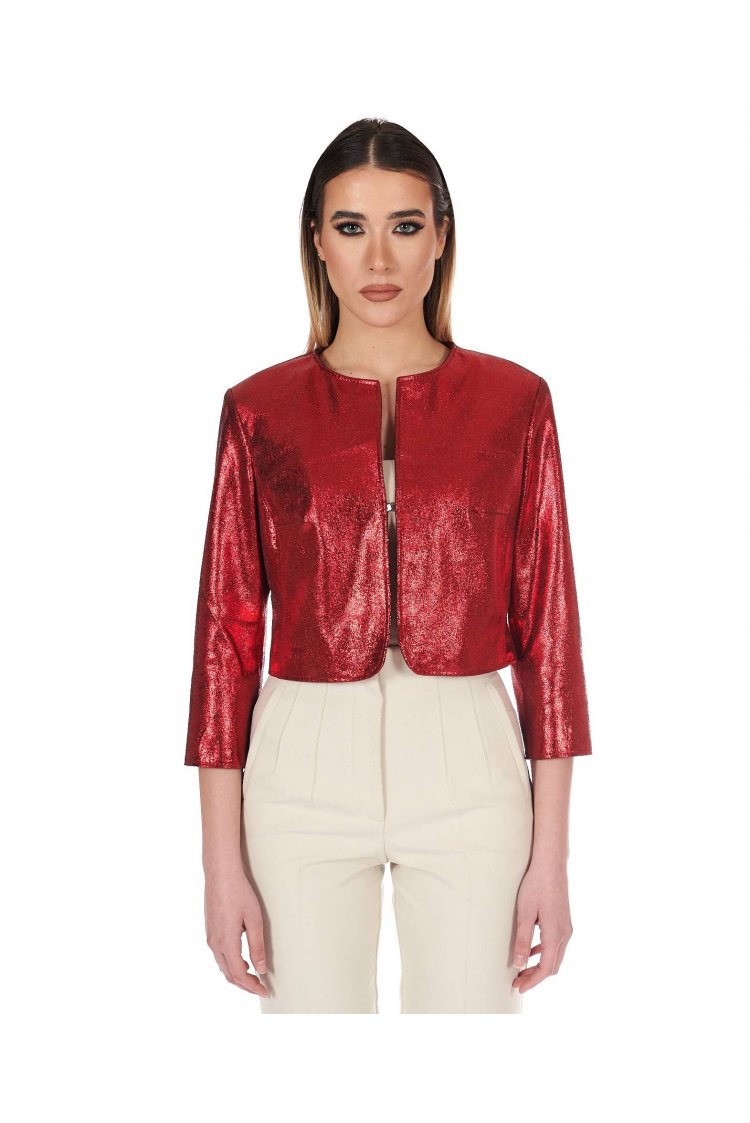 Veste courte cuir laminé...