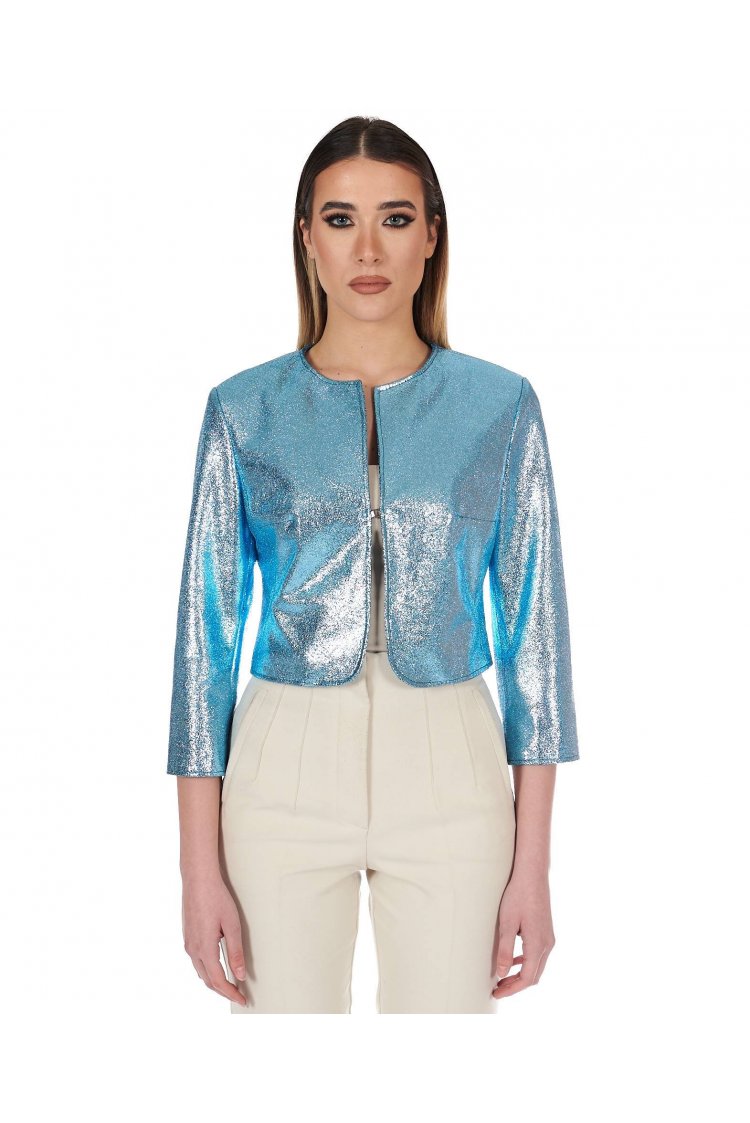 Veste courte cuir laminé...