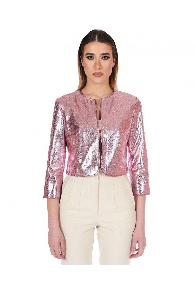 Veste courte cuir laminé...