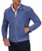 Giacca in pelle camoscio traforato colore denim