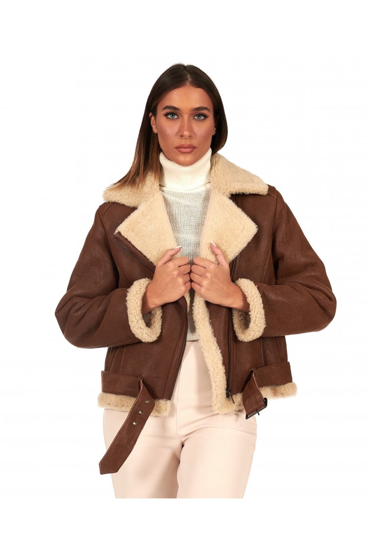 Blouson mouton cognac...