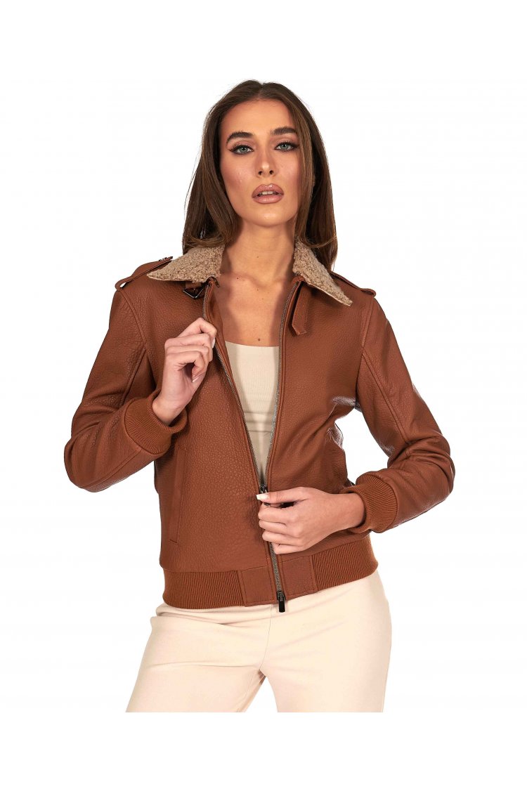 Bomber aviateur cuir cognac...