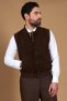 Gilet in pelle camoscio testa di moro con bottoni