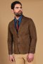 Taupe blazer aus wildleder mit zwei Knöpfe
