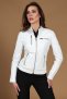 Giacca biker in pelle bianca nappa effetto liscio
