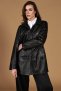 Giacca in pelle nera monopetto versione oversize
