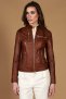 Giacca biker in pelle cuoio pull up effetto vintage
