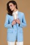 Giacca blazer in pelle scamosciata colore celeste
