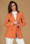 Giacca blazer in pelle scamosciata colore arancione