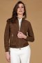 Bomber in pelle camoscio fango colletto coreana