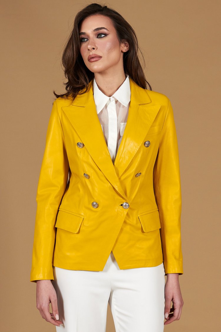 Blazer cuir naturel jaune...