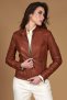 Giacca biker in pelle cuoio effetto vintage