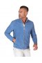 Giacca in pelle scamosciata blu denim con cerniera