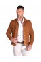 Giacca sfoderata pelle camoscio cuoio con colletto camicia