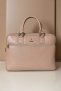 Borsa Ventiquattrore in pelle di vitello beige saffiano tasca zip