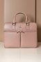 Borsa Ventiquattrore in pelle di vitello beige saffiano doppia tasca