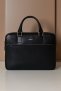 Borsa Ventiquattrore in pelle di vitello nera saffiano tasca zip