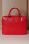 Borsa Ventiquattrore in pelle di vitello rossa saffiano tasca zip
