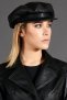 Black women's leather Hat Cap Newsboy Visor Beret Hat