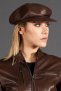 Cappello da donna in pelle testa di moro stile berretto francese