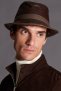 Cappello da uomo in pelle moro stile borsalino