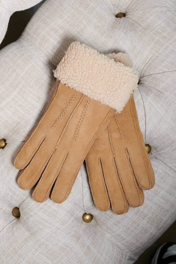 Gants peau mouton cognac...