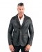 Blazer in pelle nera due bottoni