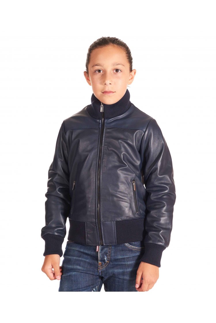 Blouson cuir bleu enfant...