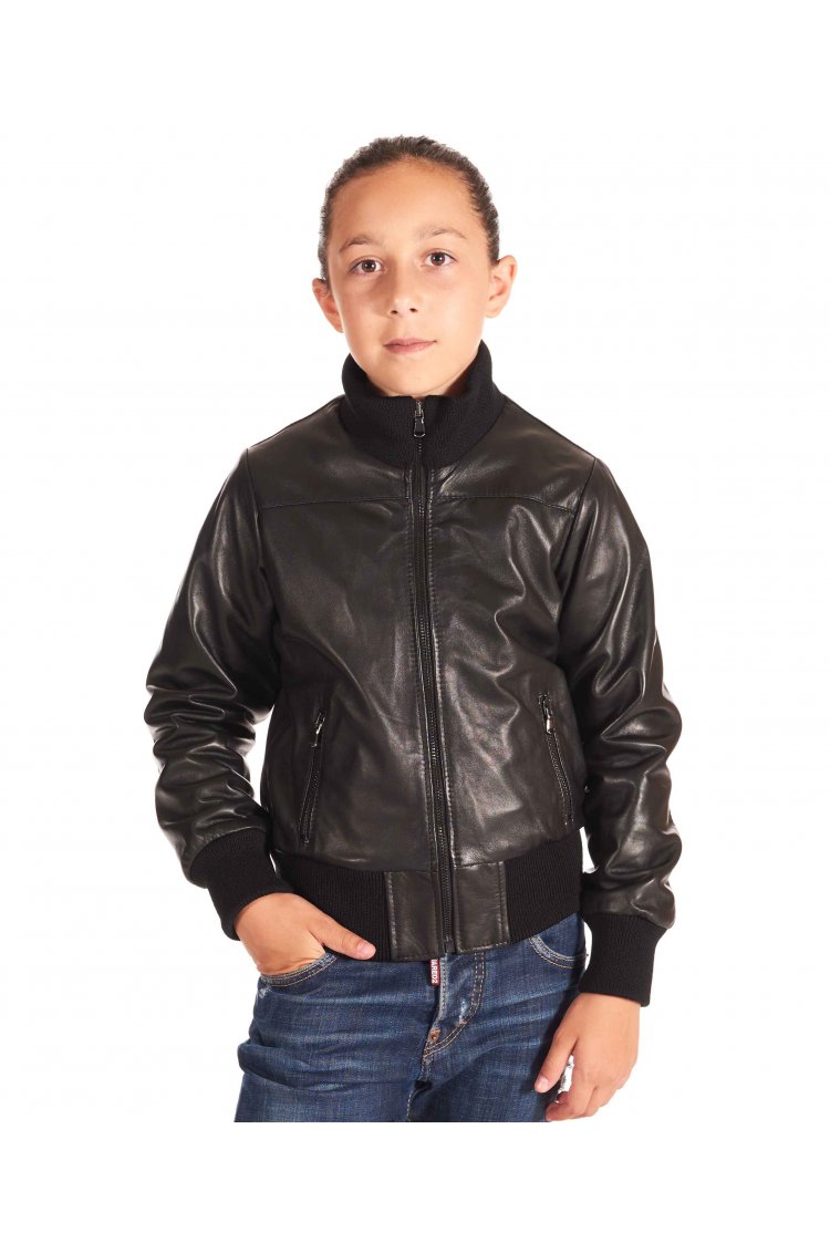 Blouson cuir noir enfant...