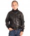 Bomber in pelle nera per bambino Unisex