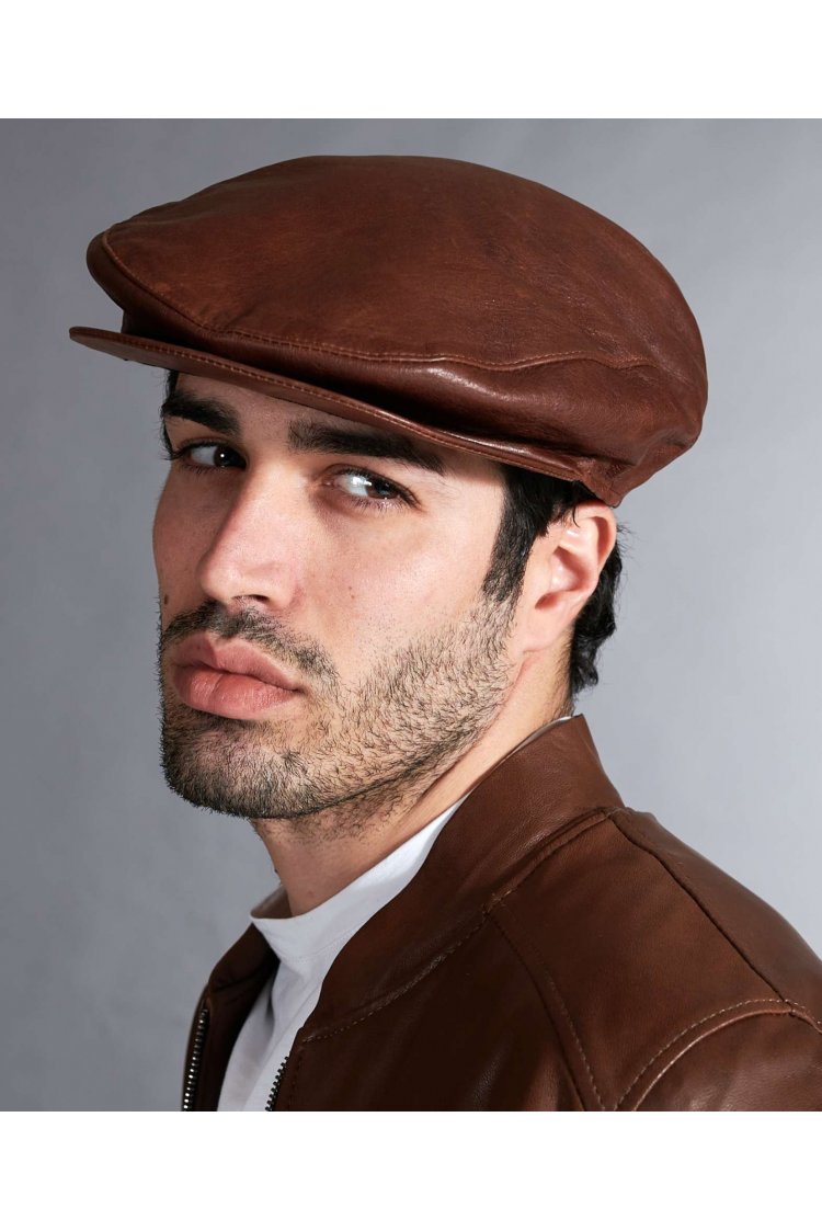 Casquette cuir homme beret cuir homme beret cuir noir Palermo