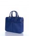 Borsa Ventiquattrore in pelle di vitello blu saffiano con doppia tasca