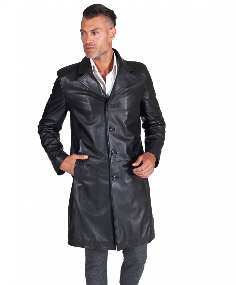 manteau de cuir homme hiver